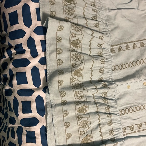 LOFT Light Blue Embroidered Blouse - Picture 4 of 5